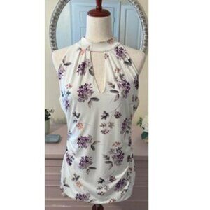 WHBM Floral Lavender Halter Top